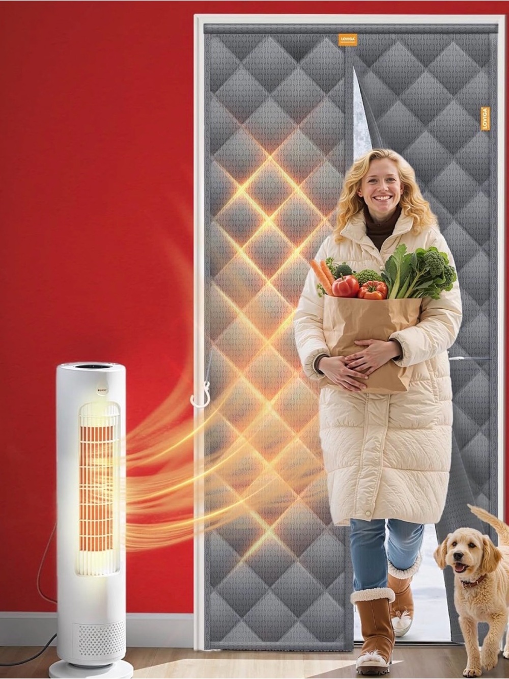 32x80" Magnetic Thermal Insulated Door Curtain Waterproof Insulated Door Curtain
